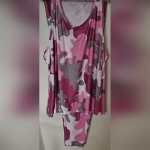 Pink Camo Tank and Legging Set NWOT